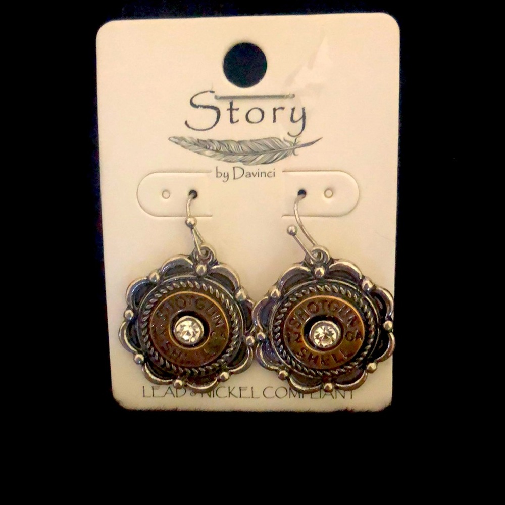 Shotgun Shell Earrings by Story silver/gold tone